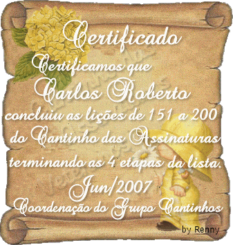 Curso do Cantinho das Assinaturas - Lies 151 a 200 - 05/07/2007