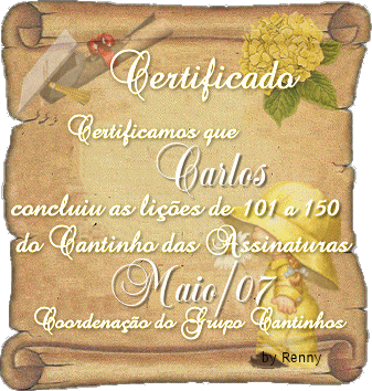 Curso do Cantinho das Assinaturas - Lies 101 a 150 - 06/05/2007