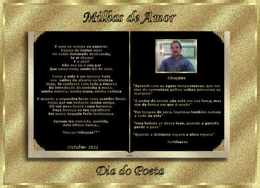 Dia do Poeta - 20/10/2011 - Recebido do Poeta Marcos Milhazes