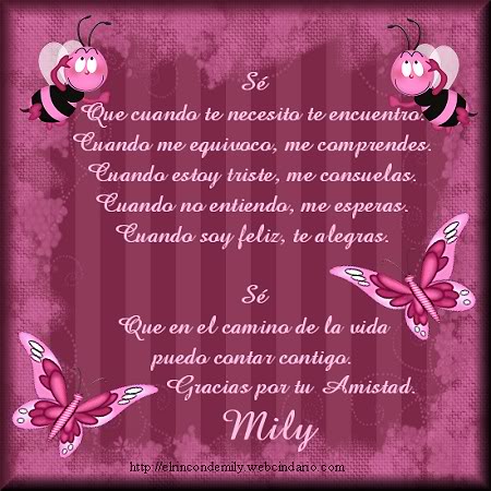 Gracias por tu Amistad - Recebido da Poetisa Mily - 27/07/2012